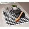 2pack Gingham Dish Drying mat 18x24 Black/White