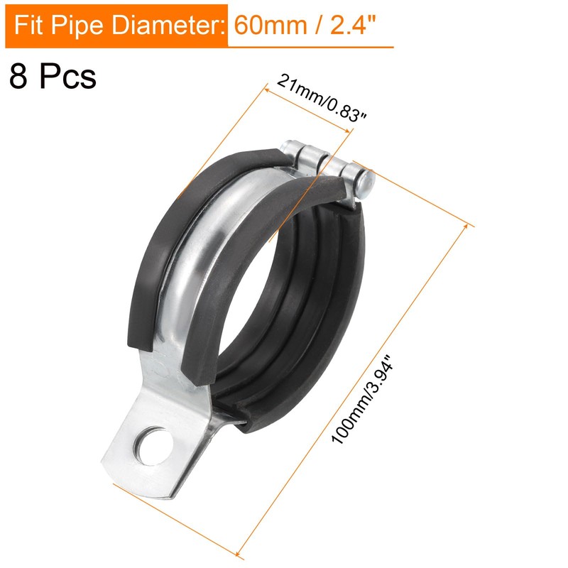 sourcing map 8Pcs Split Ring Hanger Pipe Strap Fit for