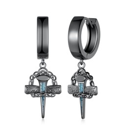 Cross Earrings S925 Sterling Silver Nail Cross Dangle Earrings Christian Jewelry Gifts for Men Women
