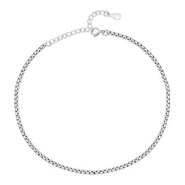 MARLION JEWELS Fußkettchen für Damen aus einer kompakten Kette. Elegantes Fußkette Damen aus vergoldetem/versilbertem Edelstahl elegant und raffiniert. Boho Schmuck perfekt für Frauen (Versilberung)