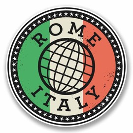 2 x 10cm Rome Italy Italia Vinyl Sticker Laptop Car Travel Luggage Label #9842 (10cm Wide x 10cm High)