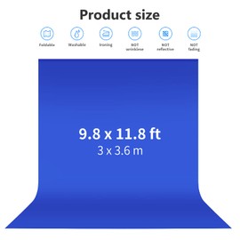 NEEWER 10 x 12FT / 3 x 3.6M PRO Photo Studio premium polyester Collapsible Backdrop Background for Photography, Video and Television (Backdrop Only) - Blue
