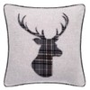 Red Rainbow Tartan Stag 18 Inch Black & Grey Cushion