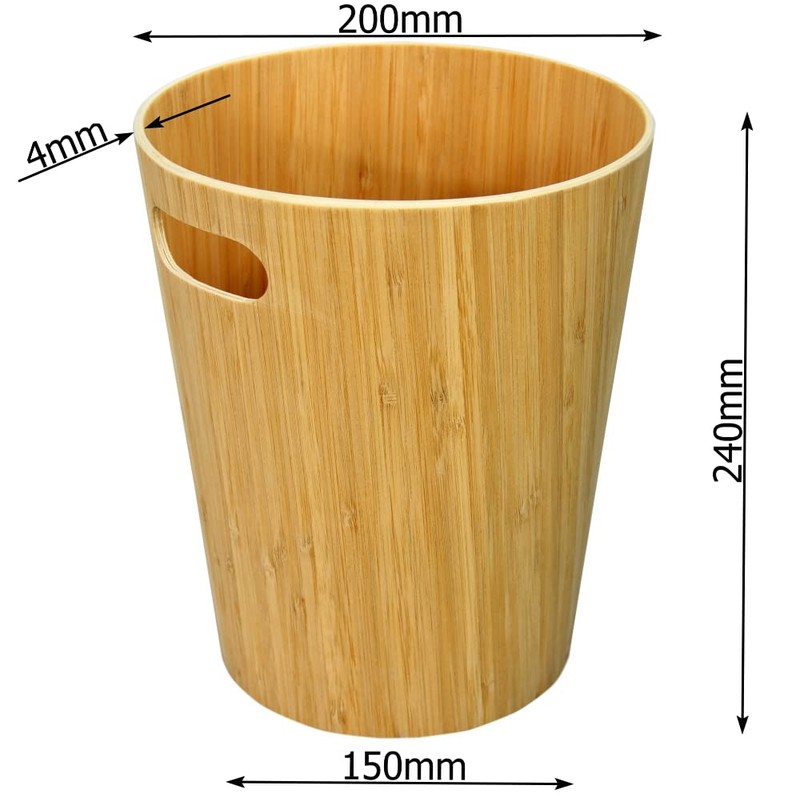 Woodquail Waste Paper Bin Home Office Basket, Made of Natural