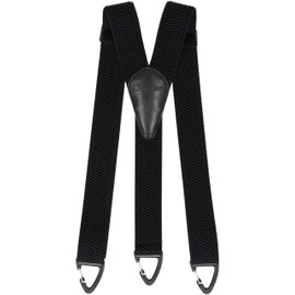 Decalen Men's Suspenders with Extra Strong Triangular Anti-Slip Buckle, Y-Shape, Long, One Size Fits All (Black 6)