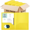 Gueevin 300 Pcs Plastic Folders with Pockets, Two Pocket Folder