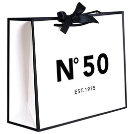 NGLIV 50th Birthday Keepsake Gift Paper Bag for Her 1975 Anniversary Party Present Shopping Tote Bags Women 50 Year Old Decorations Idea