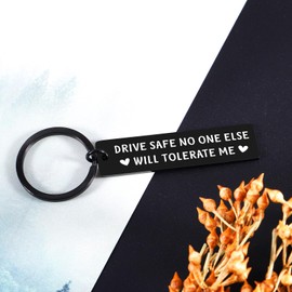Cueillir Terre Fathers Day Drive Safe Keychain for Him Husband - Anniversary Wedding Gifts for Boyfriend from Girlfriend Funny Gag Keychain Gifts for Husband from Wife Birthday Romantic Gift Ideas