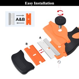 Zanch Zanch 2 Stck Ceranfeldschaber mit 20 Metall- & Kunststoffklingen, Multifunktional, Rckstandsfreie Reinigung, Glasschaber fr hartn?ckige Verschmutzungen auf Ceranfeld, Glas und anderen Oberfl?chen
