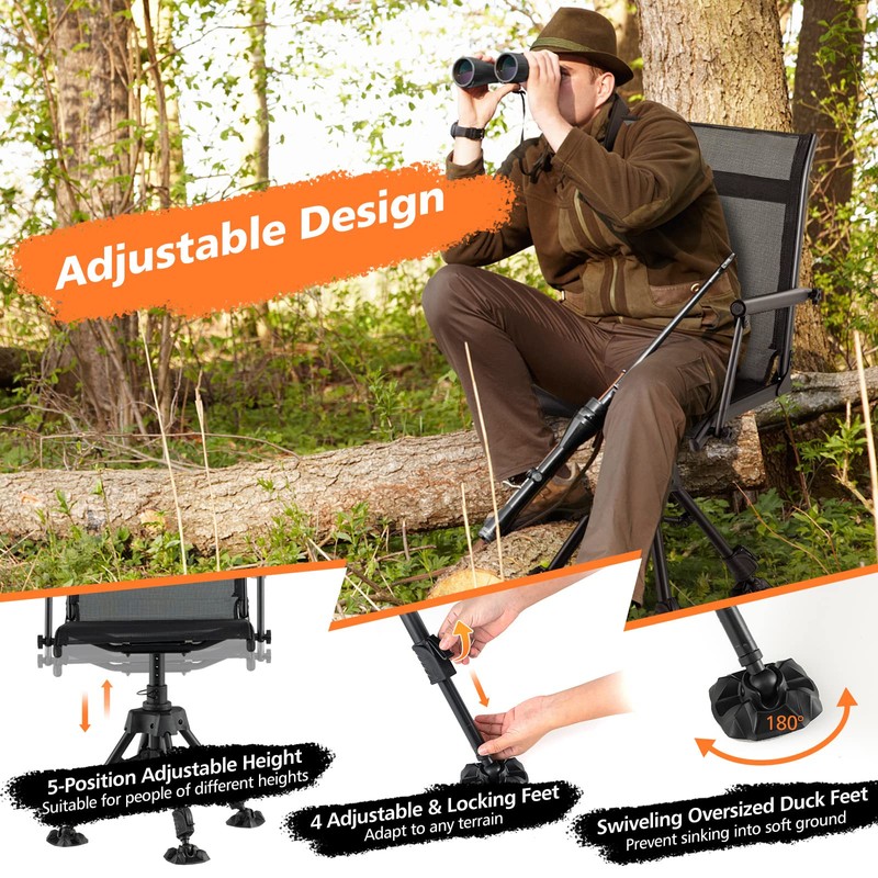 Giantex Swivel Hunting Blind Chair - Foldable 360° Hunter Chair
