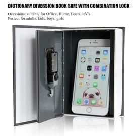 Book Safe with Combination Lock Dictionary Diversion Money Box, Portable Safe Box, Great for storing Money (Small, black)