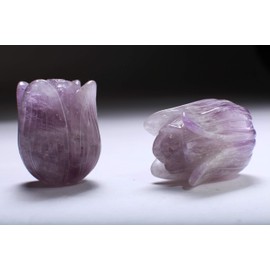 Natural Cape Amethyst Rose Bead | Floral Vintage Hand Crafted Half Drilled Meditation, Healing Crystal, Home Decor Gemstone