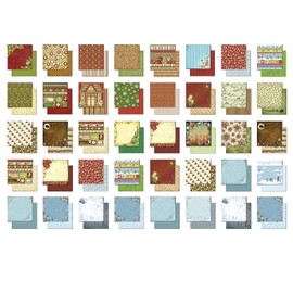 Ursus 71900099 - Glitter Design Paper "X-Mas", Mix with 40 Sheets Printed on Both Sides, 190 g/m², 30.5 x 30.5 cm, Front and Back Different Printed