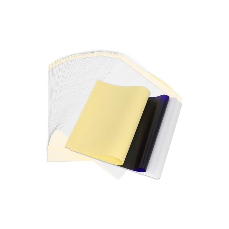 50 Hojas de Papel de Transferencia para Tatuajes, 4 Capas,