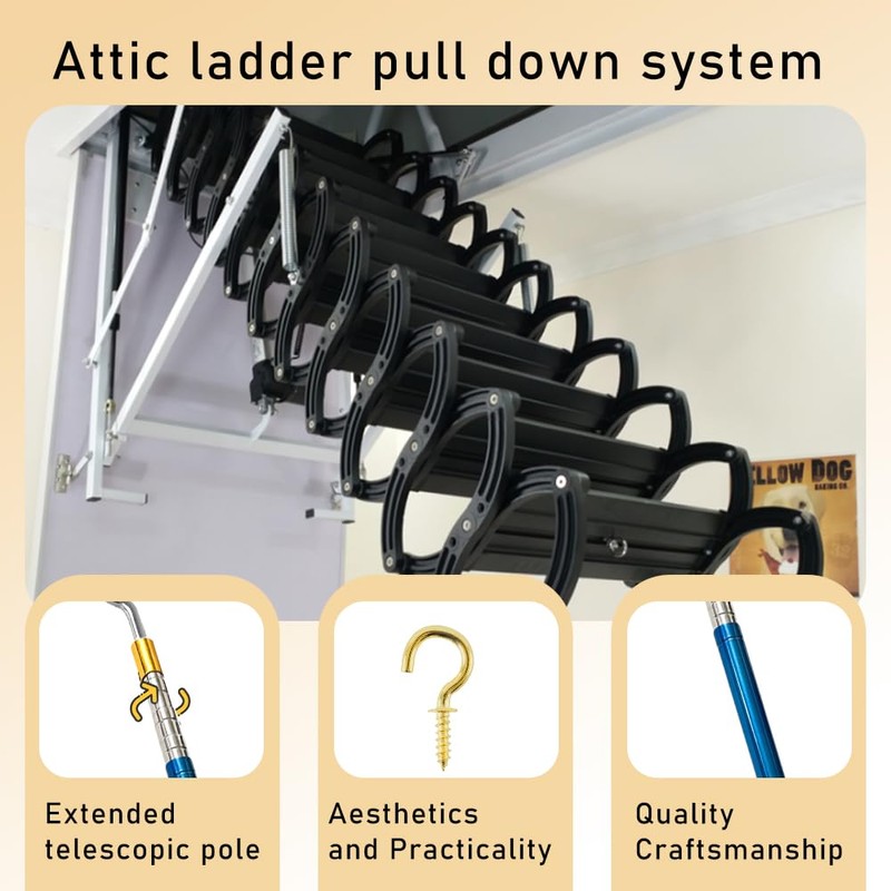 VOVCIG 2 PCS Ladder Pull Down System Kit, Attic Pull