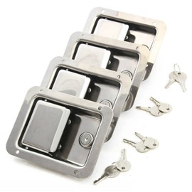 4 Pack Toolbox RV Handle Latch Stainless Steel Tool Box Latch Paddle Lock for Trailer Door Camper RV ATV Truck Bed Toolboxes Lock with Keys