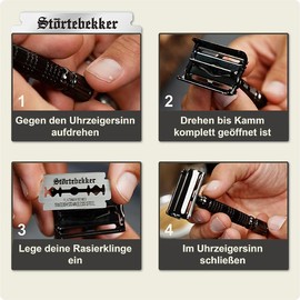 Störtebekker® Premium Safety Razor Set for Men in Handmade Leather Case - with Shaving Brush, Shaving Bowl, Stainless Steel, Shaving Soap, Alum Stone and Razor Blades - Shaving Set/Beard Care Set Men