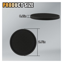 4PCS Car Cup Holder Coaster, 2.7 Inch Honeycomb Non-Slip Car Coaster, Auto Embedded in Ornaments Coaster, Universal Cup Holder Insert Mat for Most Car Interior Accessories (Black)