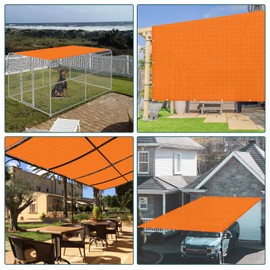ECOOPTS 9'x17' Sun Shade Sail Straight Edge Sun Shade Canopy with Grommets UV Block Shade Cover for Outdoor Pergola Patio Backyard Garden (Orange)