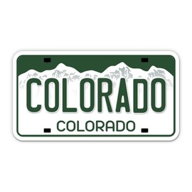 Squiddy Colorado State License Plate Style - Vinyl Sticker for Car, Laptop, Notebook (5" Wide)