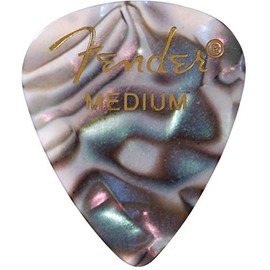 Fender 351 Shape Premium Picks (12 Pack) for electric guitar, acoustic guitar, mandolin, and bass, abalone, medium (1980351857)