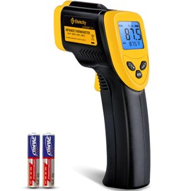 Etekcity Infrared Thermometer Laser Temperature Gun 774, Meat Food Candy Oven Thermometer for Griddle Accessories, Heat Gun for Cooking Refrigerator Tools, Adjustable Emissivity & Max Measure, Yellow