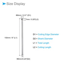 CoCud Tungsten Carbide Rotary Burrs File, 6mm Shank 8mm Dia, Single Cut Ball Shape Rotary Burrs Tool - (Applications: for Metal Carving)