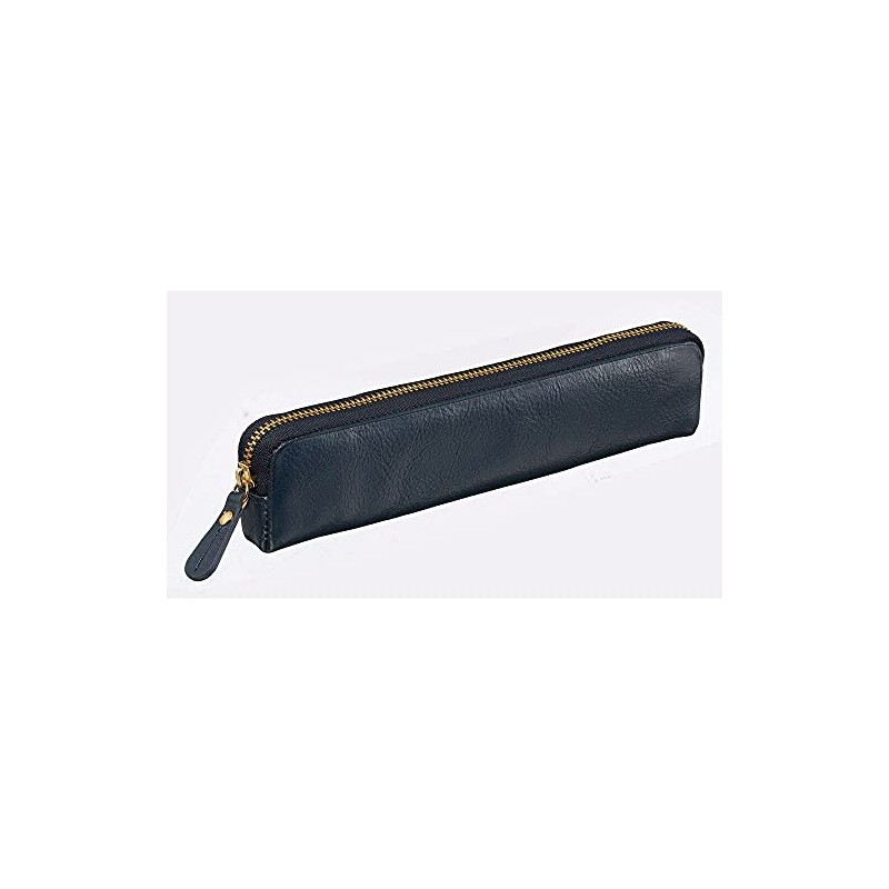 Raymay Fujii Bloomsbury NF2803K Leather Pen Case, Navy Blue, Set