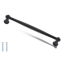 Decoranddecor Antique Brass Copper Silver Matt Black Pewter Door Pull Handle Kitchen Cupboard Cabinet Drawer Pull (224mm Hole Center, Matt Black)