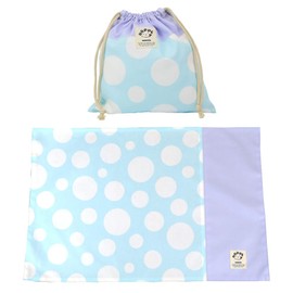 Lunch Set, Baby Blue Dot, Kindergarten, Kindergarten, Kindergarten, Kindergarten, School, Preparation, School, Tablecloth, Lunch Mat, Large, 15.7 x 23.6 inches (40 x 60 cm)