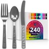 DecorRack Plastic Cutlery Set, Silver Plastic Silverware Sets for Parties,