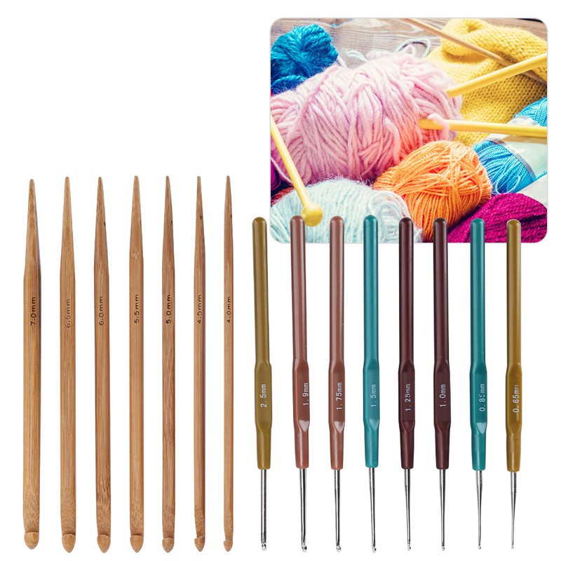 Crochet Set Sweater Needle Plastic Handle Fine Lace Knitting Carbonized