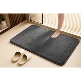 2 Pack Coffee Color Cotton Bathroom Floor Mat Soft Absorbent Non-Slip Rug
