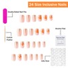 SWEKKE Press-on Nails Short Square Orange French Tip False Nails
