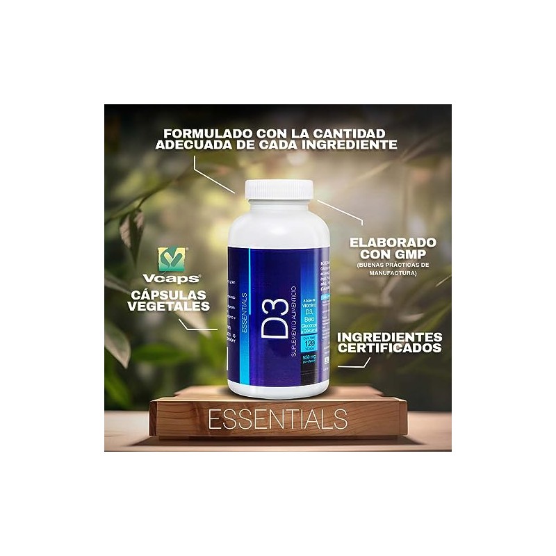 NLS Essentials® | VITAMINA D3 400UI | Fórmula Enriquecida con