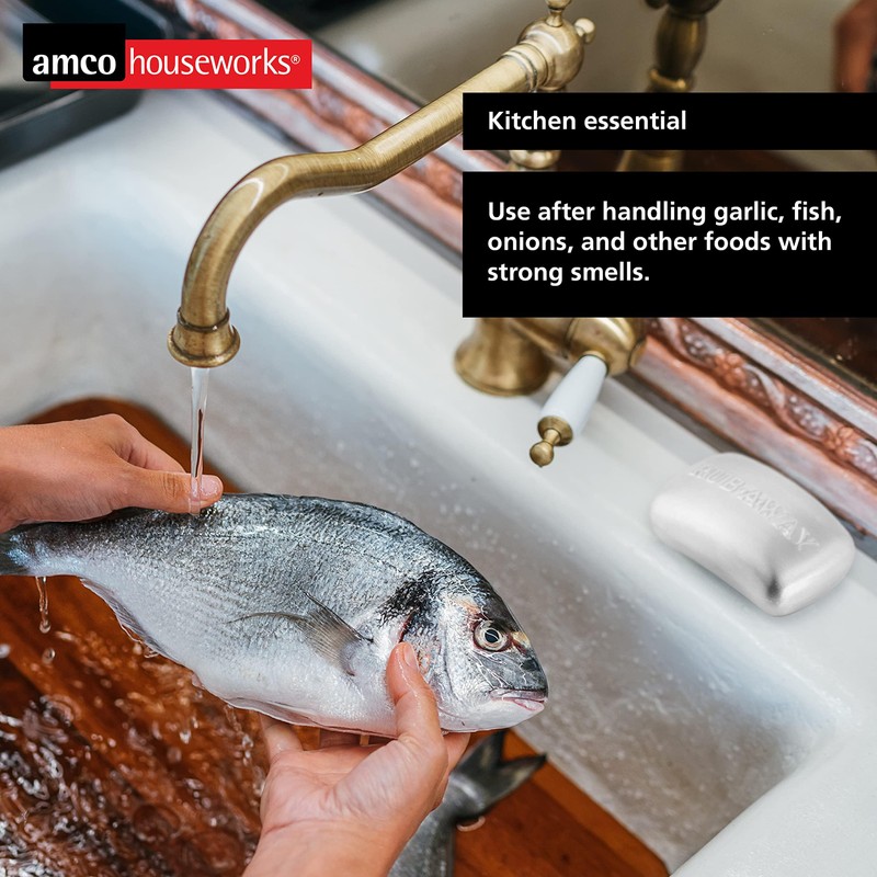 Amco Rub Away Bar, Stainless Steel Odor Absorber (3.1" x