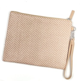 Vito & Joe Lieblingsdinge Beach Toiletry Bag Beauty Bag Pouch Straw Raffia Design, Straw white, Cosmetic bag