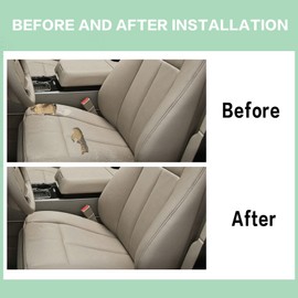 FZJDSD Driver & Passenger Bottom Seat Cover & Top Lean Back Perforated Leather Tan Compatible with Ford Expedition 2007 2008 2009 2010 2011 2012 2013 2014