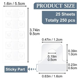 SmallCat 25pcs Binder Sheet Converter, Plastic Self-Adhesive Hook Stickers, Ring Binder Sheet Reinforcements Stickers for Bill Paper Photos Postcards Planner Scrapbook-Clear