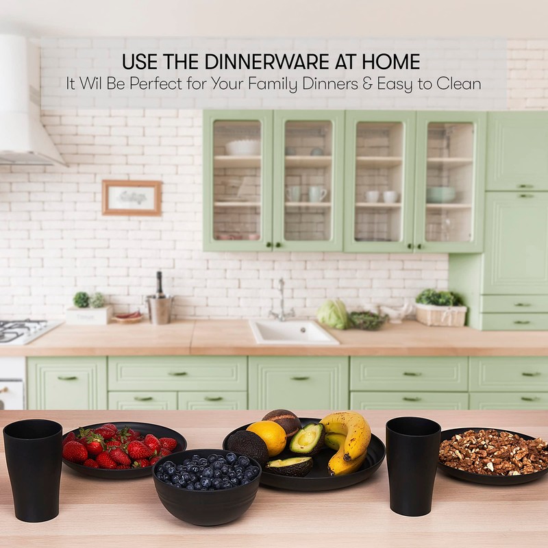 Wheat Straw Dinnerware Sets | Unbreakable Dinnerware Sets | Dishwasher