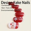 Christmas Press on Nails Short Square Fake Nails Snowflake Cute