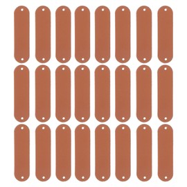 MILISTEN 100 etiquetas de cuero en blanco, etiquetas de piel sintética hechas a mano, etiqueta de ropa en relieve con agujeros para jeans, bolsos, zapatos, sombreros, joyería, manualidades, costura de ropa y más, marrón