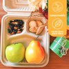 100% Compostable Disposable Food Containers with Lids [8”X8” 3-Comp 200