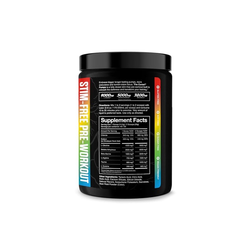 JNX SPORTS The Curse! Pump – Stim-Free Pre-Workout | Sour