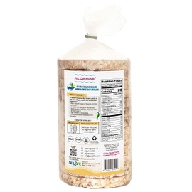 ALGAMAR Organic Whole Grain Brown Rice Cakes with Seaweed and Spelt, Unsalted, Healthy Snacks, 100g Bag. Rich in Minerals and Nutrients. 100% Organic, Non-GMO and Gluten-Free.