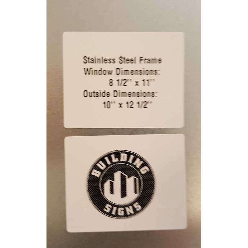 BUILDINGSIGNS.COM Elevator Certificate Frame 8.5" X 11" Stainless Steel