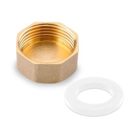 Radiator Valve caps Brass Blanking Cap 1" Inch Hex Brass Blanking Nut Caps for Washing Machine Sink Blanking Cap Plumbing Fittings Includes Sealing Washer
