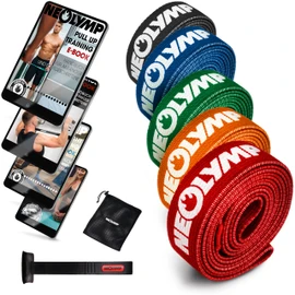 Neolymp Premium Fitness Bands for Professional Sports + Door Anchor, Fitness Strap, Therabands, Resistance Band, Terra Band for Pilates / CrossFit