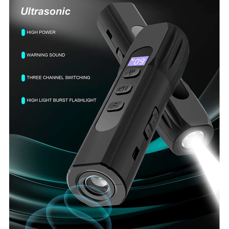 Lancoon Ultrasonic Anti-Bark Device with LED Light, Handheld Anti-Bark Device,