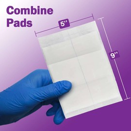 Combine ABD Pads 5x9-2 Packs of 40 Sterile Abdominal Pads for Large Wounds - Wound Dressings Used for Bleeding, Padding, Moisture Barrier, and More